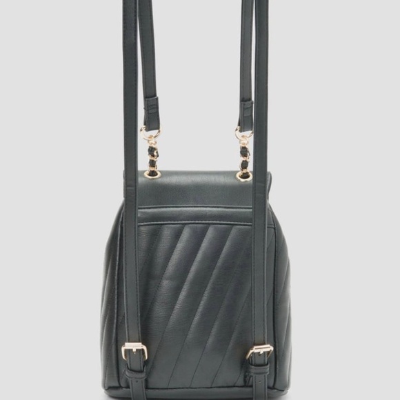 Bebe backpack- BLACK -Hera Small Backpack Handbag Purse Vegan Leather NWT $99 - Picture 3 of 6